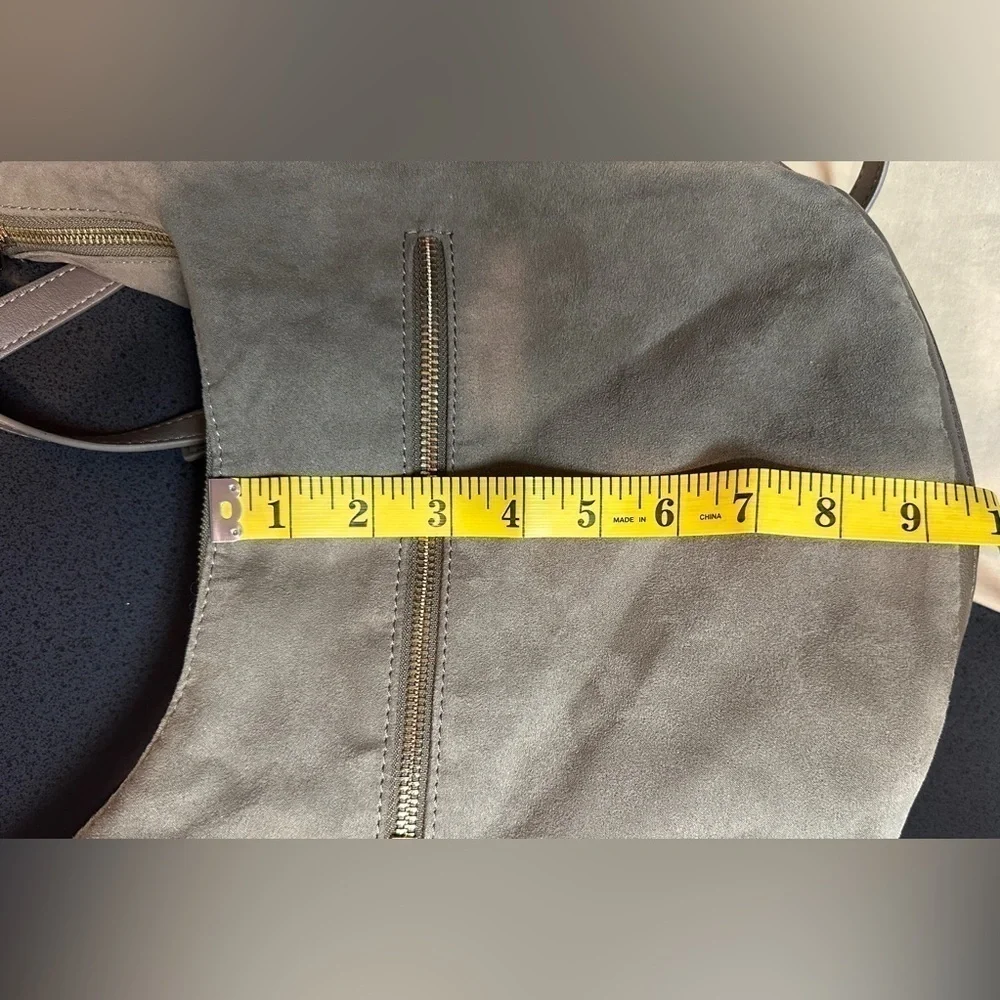 I.N.C. International Concepts Dark Sage Green Faux Suede & Faux Leather Hobo Bag